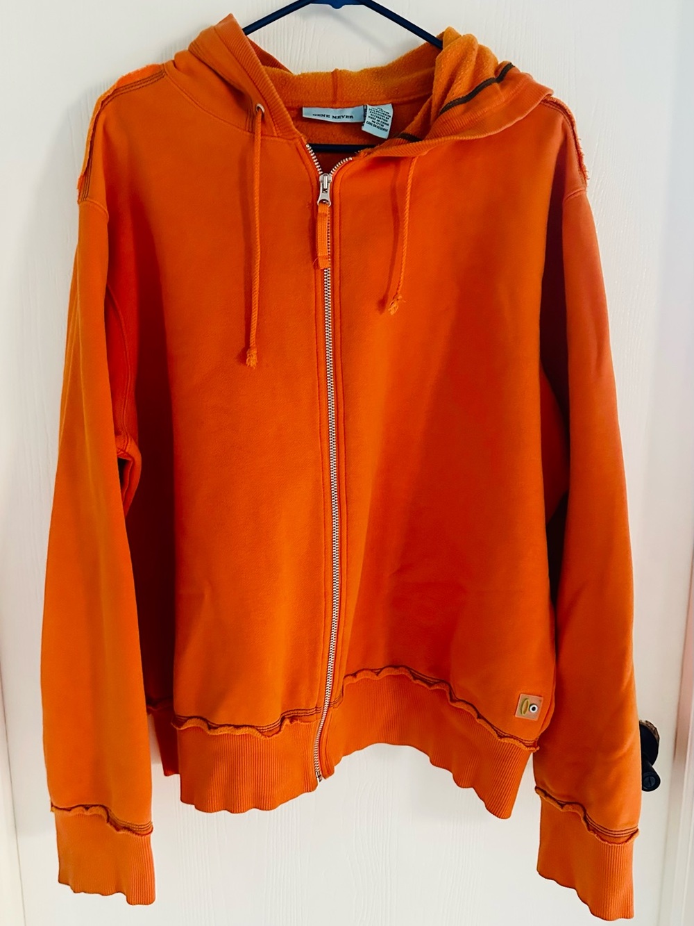 Gene Meyer Orange Full Zip Hooded Sweatshirt